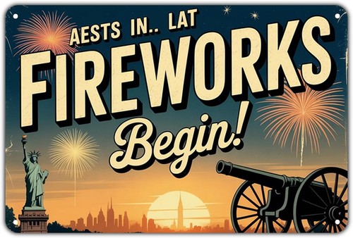 Patriotic fireworks tin - tin, metal